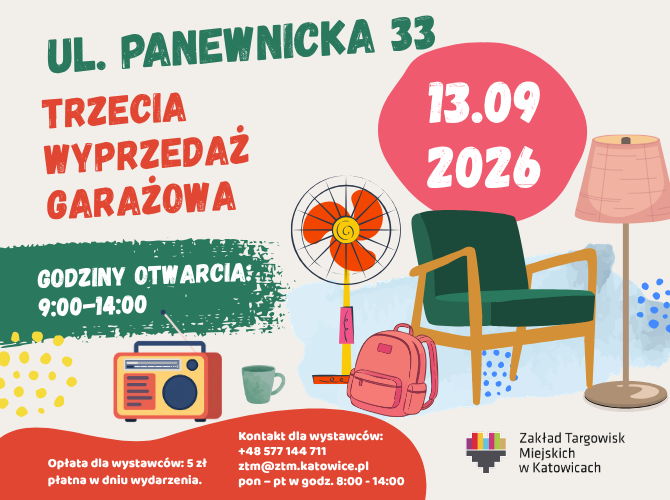 WYPRZEDAŻ GARAŻOWA UL. PANEWNICKA 33 W KATOWICACH